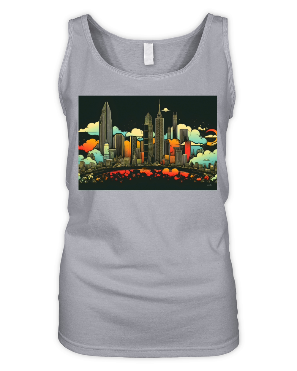 Retro London England A Vintage Skyline Organic Women's Tank Top