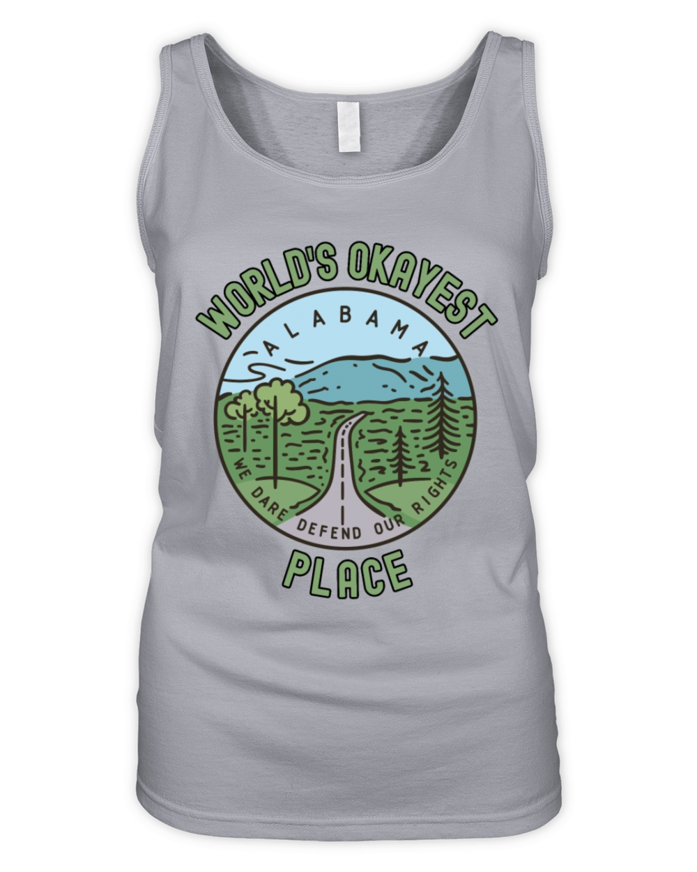 world s okayest place alabama Organic Women's Tank Top
