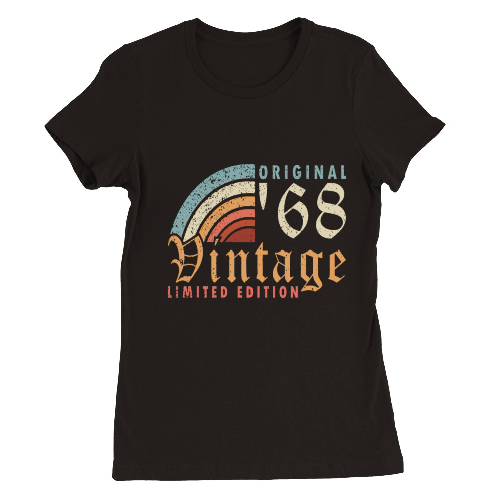 Vintage 1968 Retro Vintage Birthday Gift Premium Womens Crewneck T-shirt
