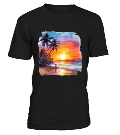 Beach Sunset Watercolor v2 T-Shirt Unisex
