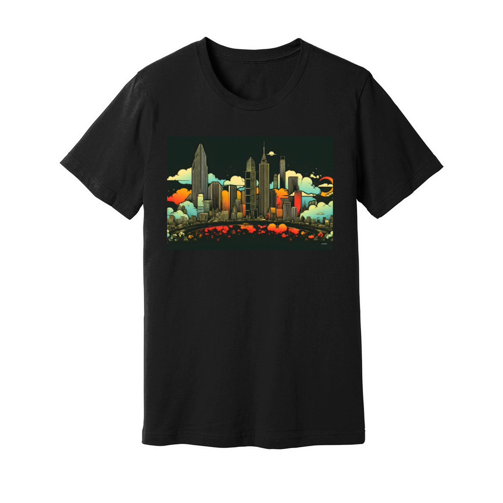Retro London England A Vintage Skyline Unisex Jersey Tee