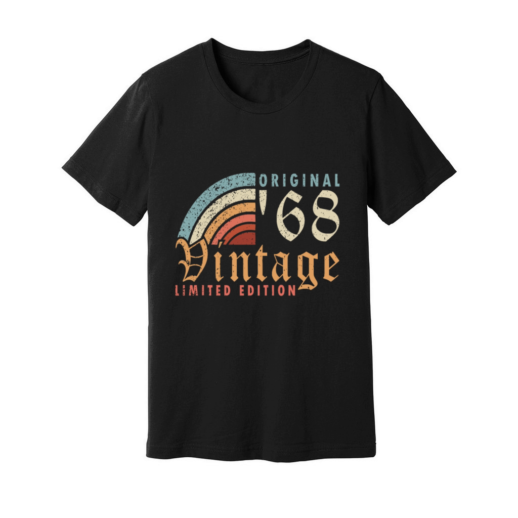 Vintage 1968 Retro Vintage Birthday Gift Unisex Jersey Tee