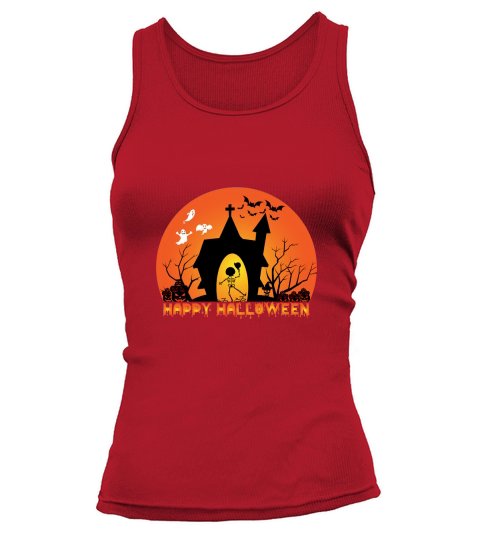Happy Halloween Ghost Bat Skeleton Tank top Woman
