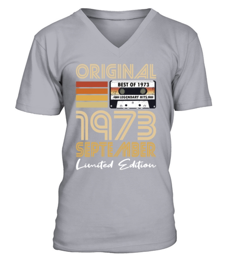 50th birthday september 1973 original 1973 V-Neck T-shirt