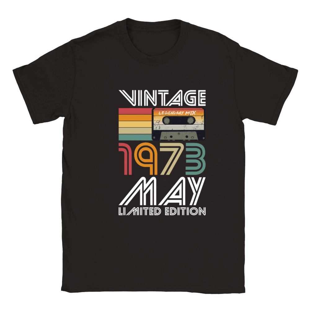 50th birthday may 1973 vintage 1973 Classic Kids Crewneck T-shirt