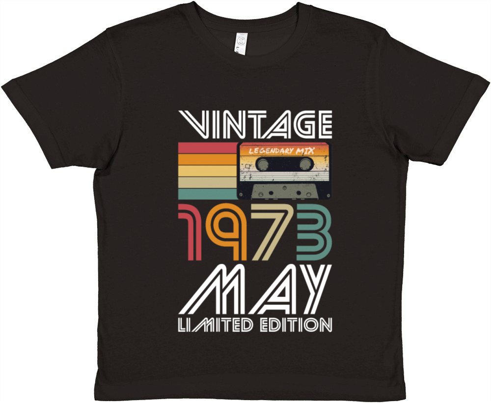 50th birthday may 1973 vintage 1973 Premium Kids Crewneck T-shirt