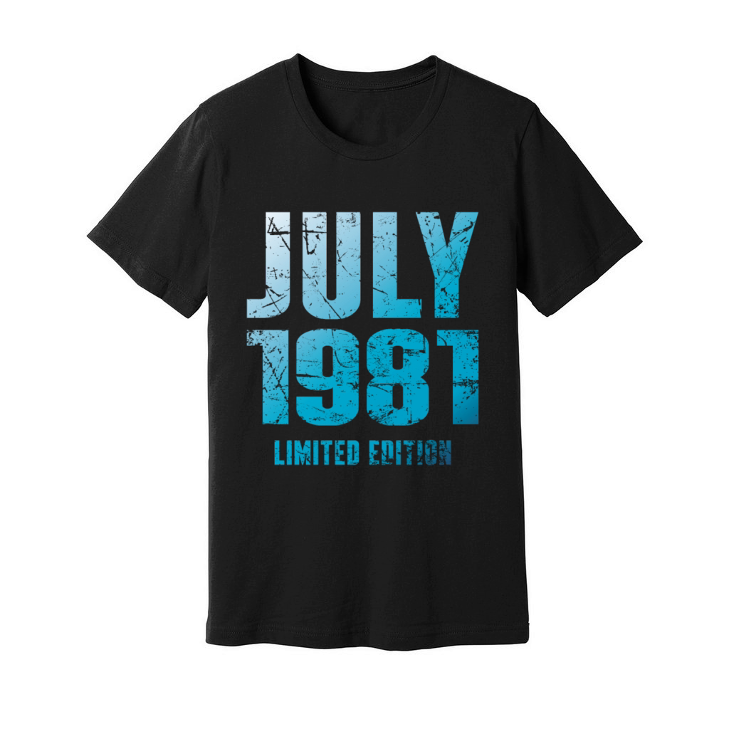 July 1981 Limited Edition Birthday Present Unisex Jersey Tee