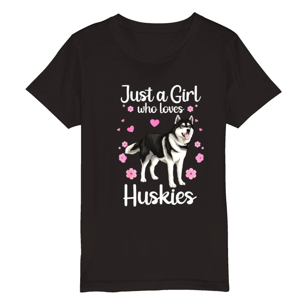 Funny Siberian Husky Dog Lovers For Women Girls Organic Kids Crewneck T-shirt