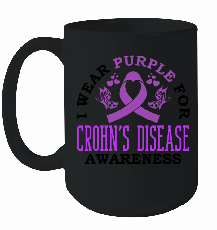 I Wear Purple For Crohns Disease Support Ceramic Mug