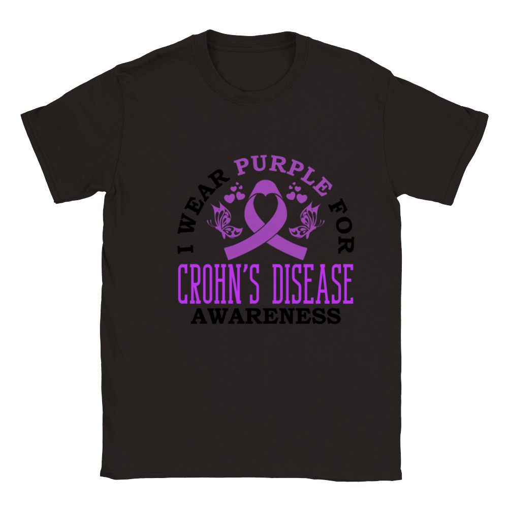 I Wear Purple For Crohns Disease Support Classic Kids Crewneck T-shirt