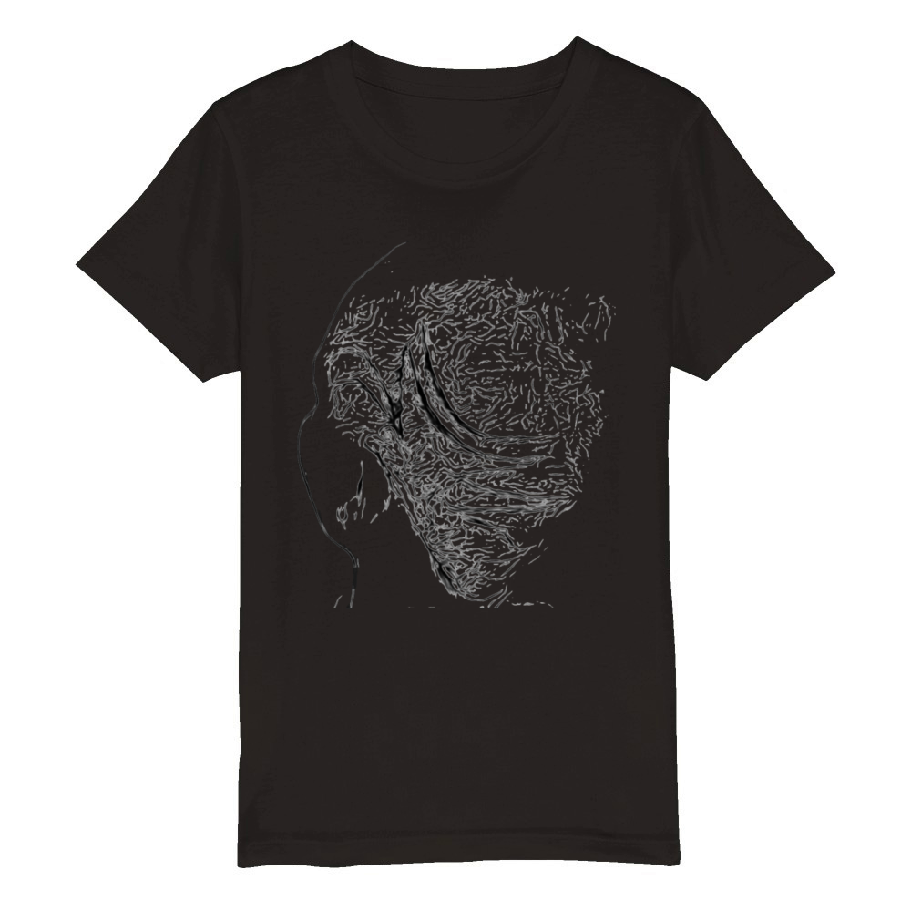 Woman s head figure Organic Kids Crewneck T-shirt