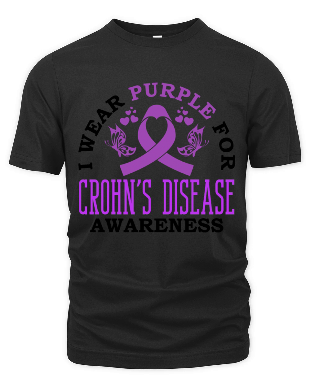 I Wear Purple For Crohns Disease Support Organic Unisex T-shirt