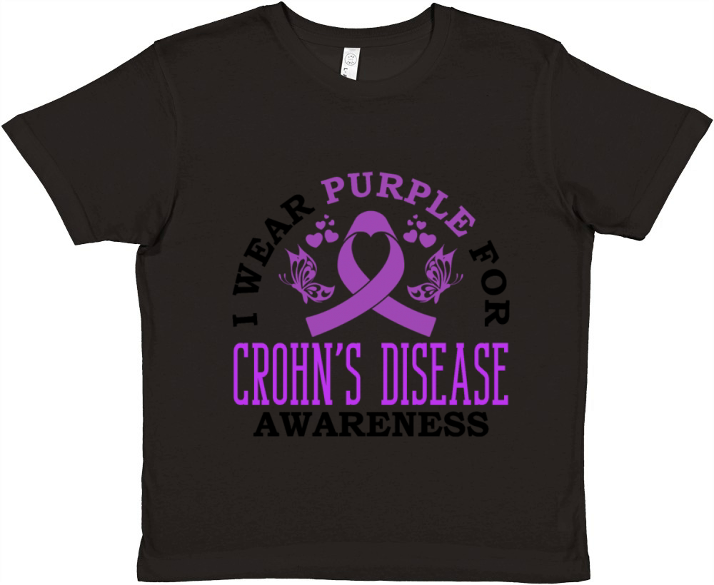 I Wear Purple For Crohns Disease Support Premium Kids Crewneck T-shirt