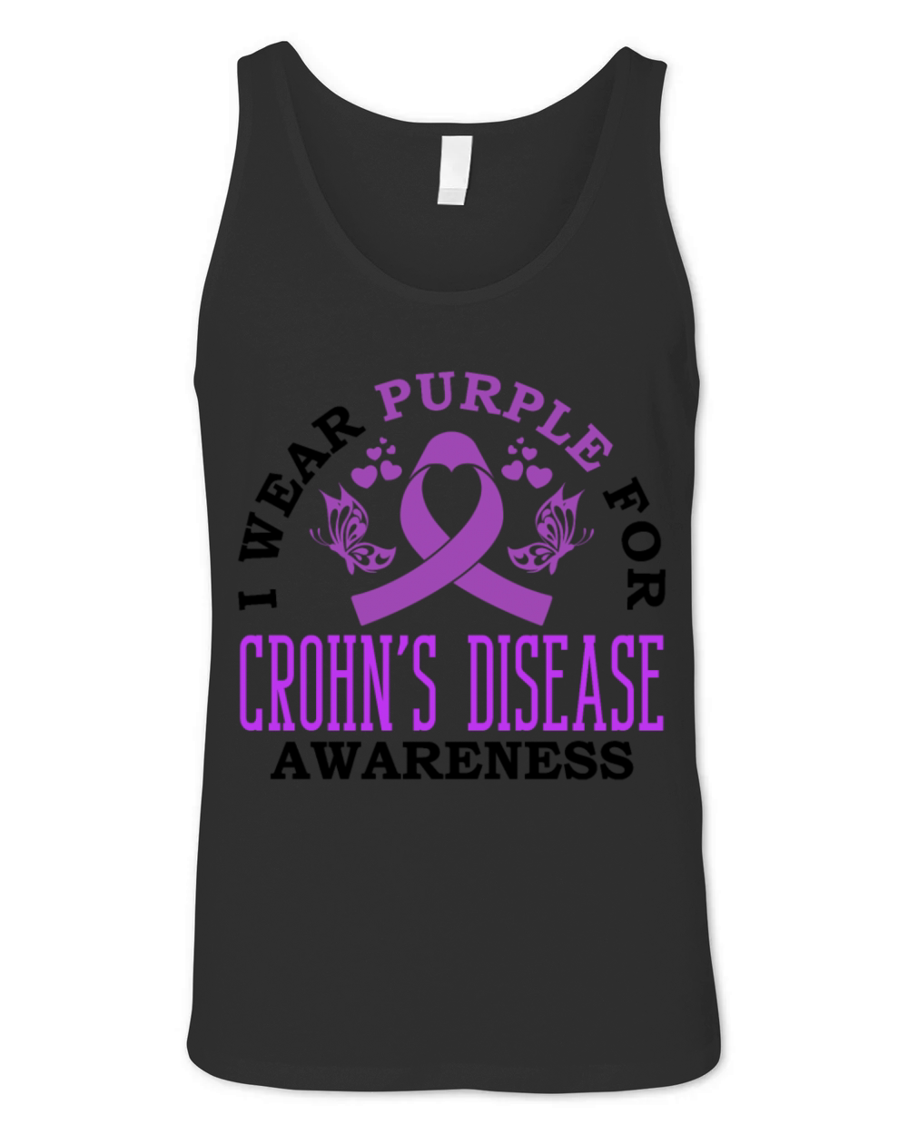 I Wear Purple For Crohns Disease Support Unisex Jersey Tank