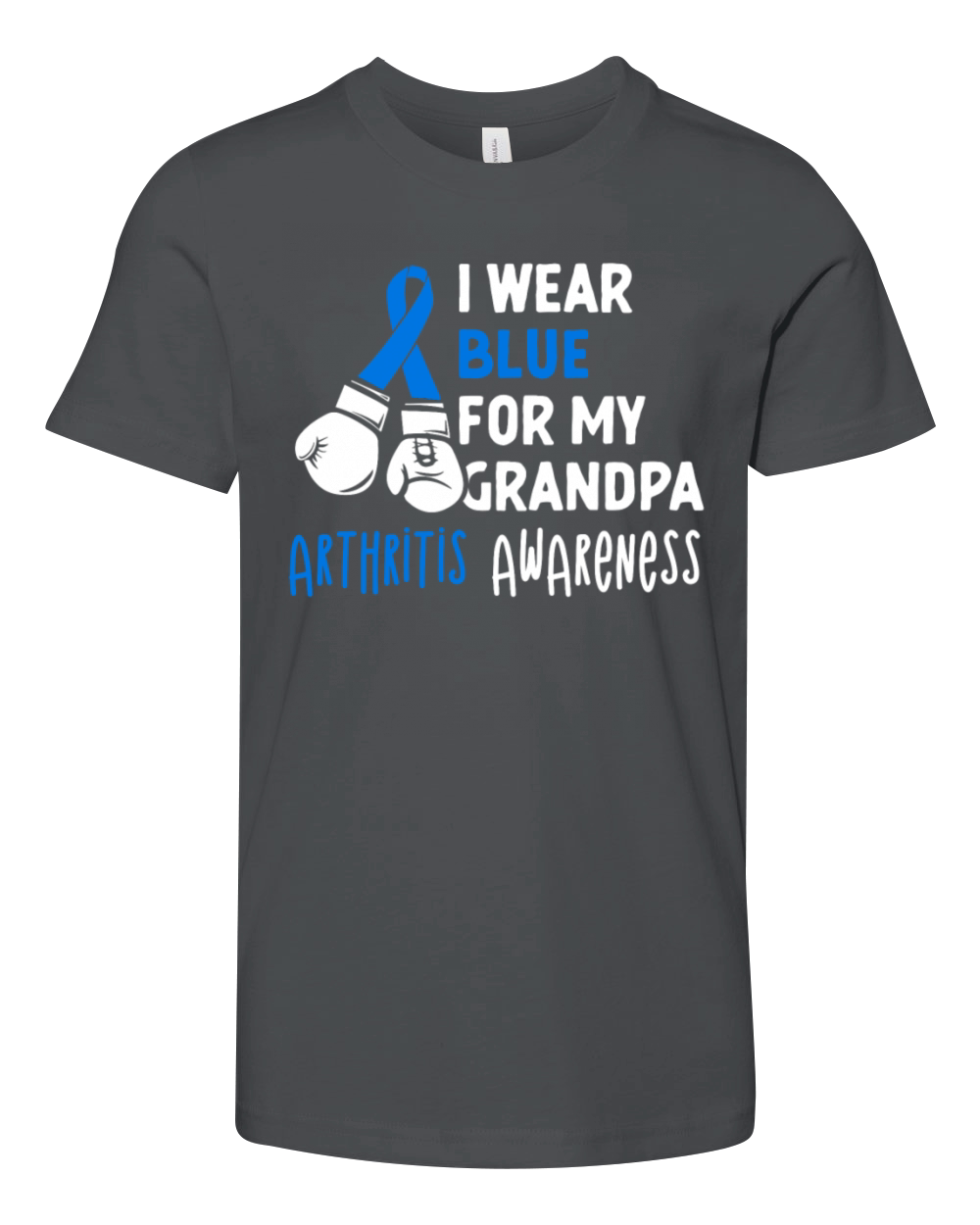 I Wear Blue For My Grandpa Arthritis Awareness Youth Unisex Jersey Tee