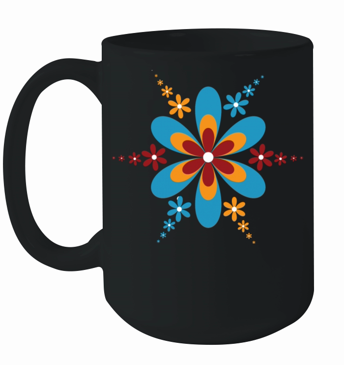 retrochic vintage color hippie flower Ceramic Mug