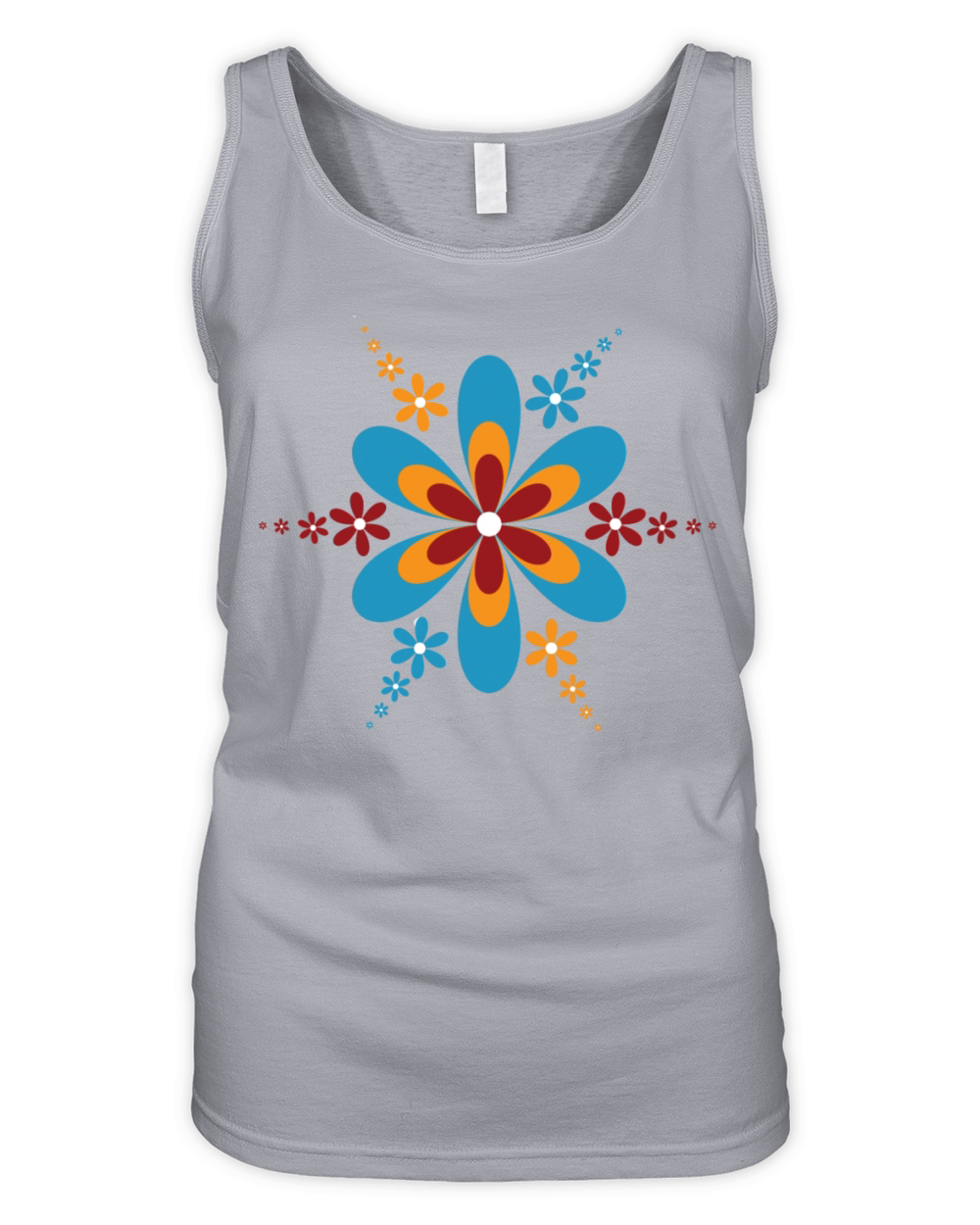 retrochic vintage color hippie flower Organic Women's Tank Top