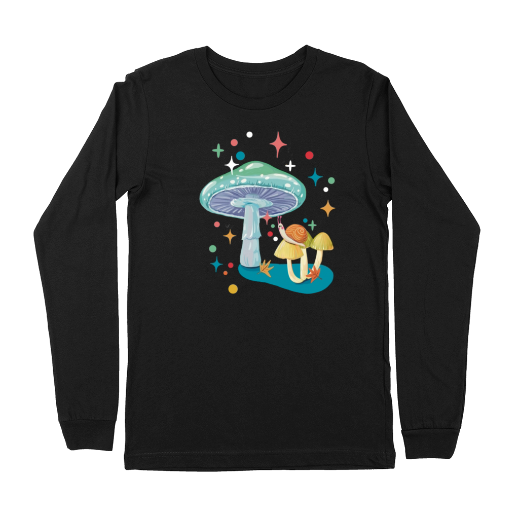 Vintage cozy green mushroom and snail Premium Long Sleeve