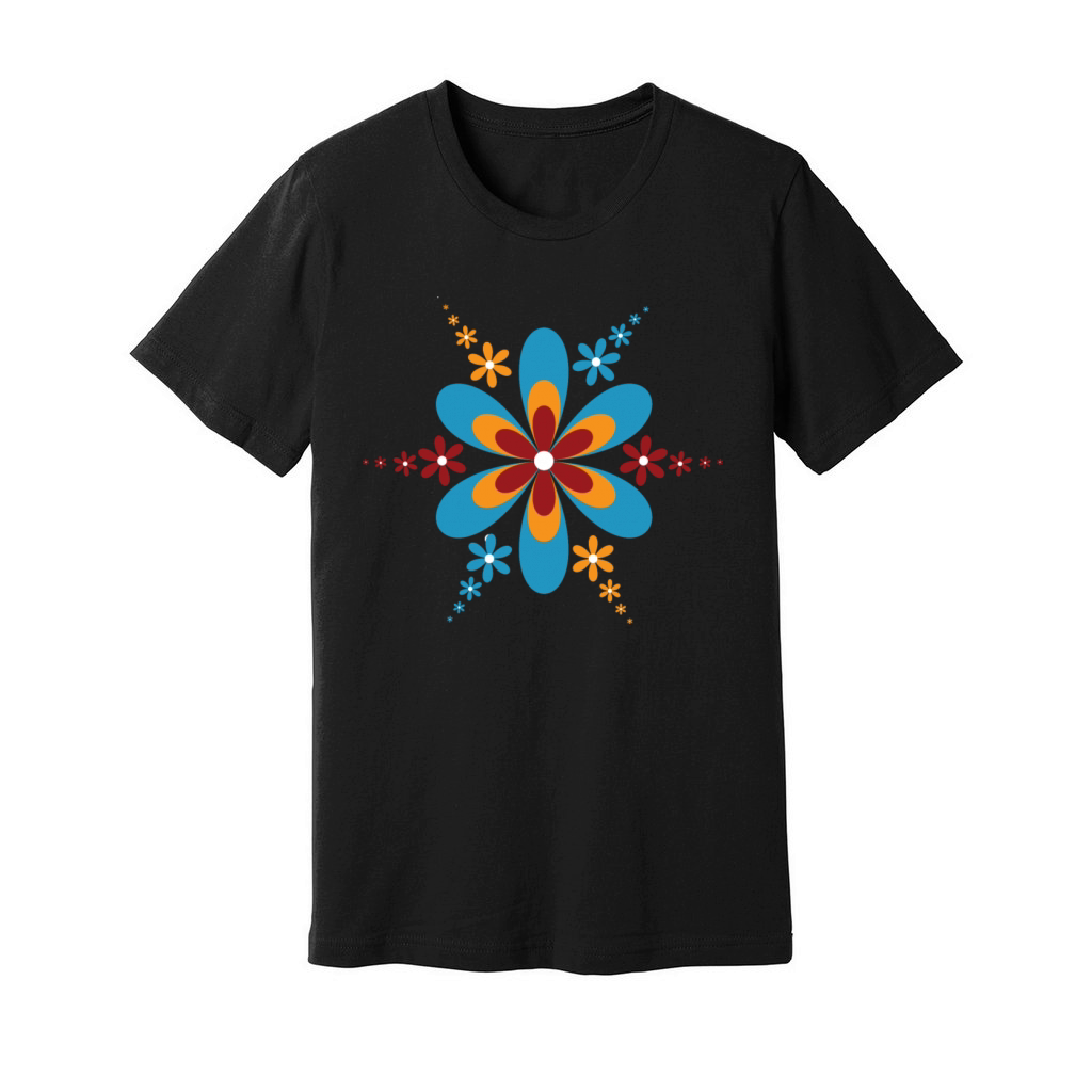 retrochic vintage color hippie flower Unisex Jersey Tee