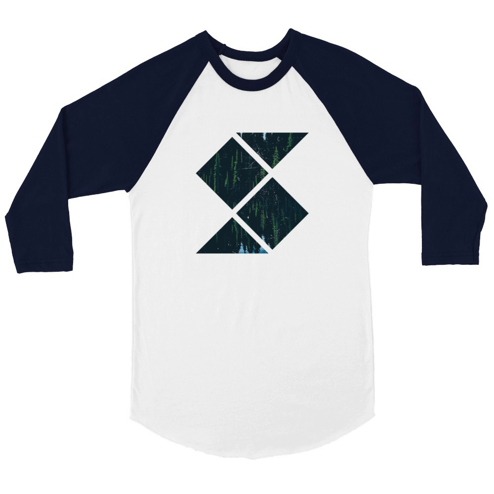In The Forest Forest Nature Geometric Unisex ¾ sleeve Raglan T-shirt