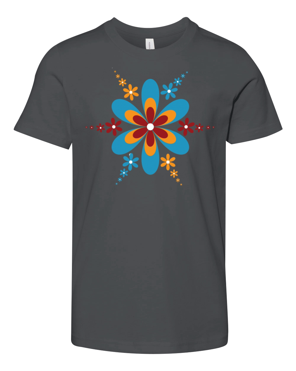 retrochic vintage color hippie flower Youth Unisex Jersey Tee