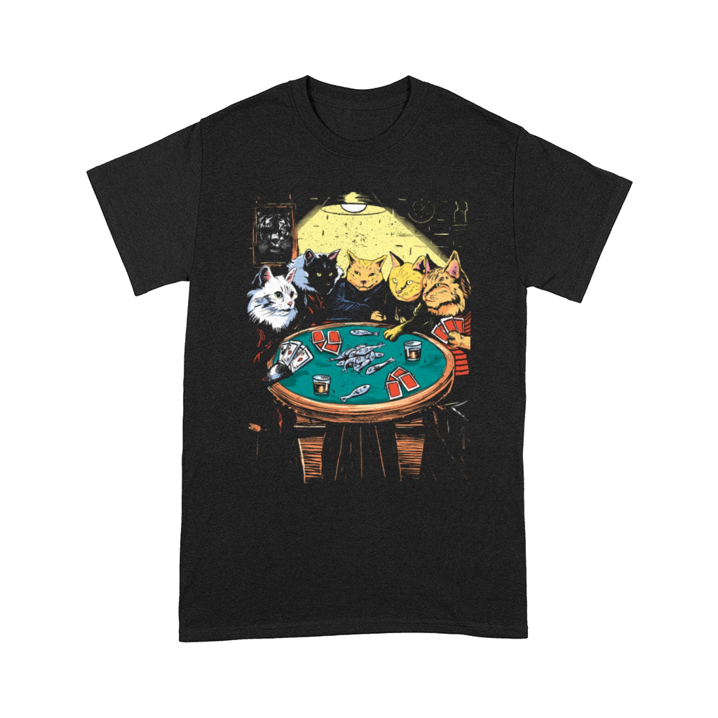 Vintage Cat Gambler Feline Card Game Gambling Cat Comfort T-shirt
