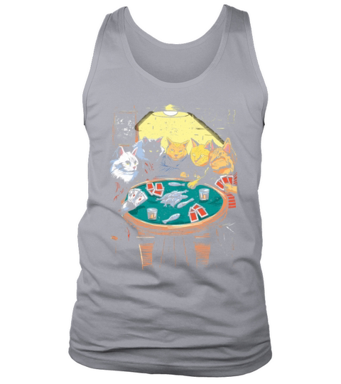 Vintage Cat Gambler Feline Card Game Gambling Cat Tank Top Unisex