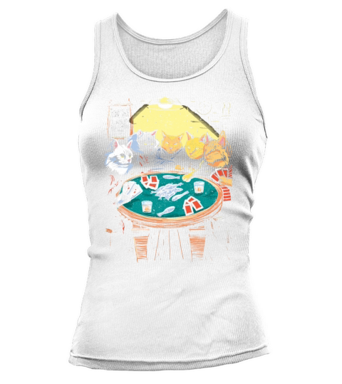 Vintage Cat Gambler Feline Card Game Gambling Cat Tank top Woman