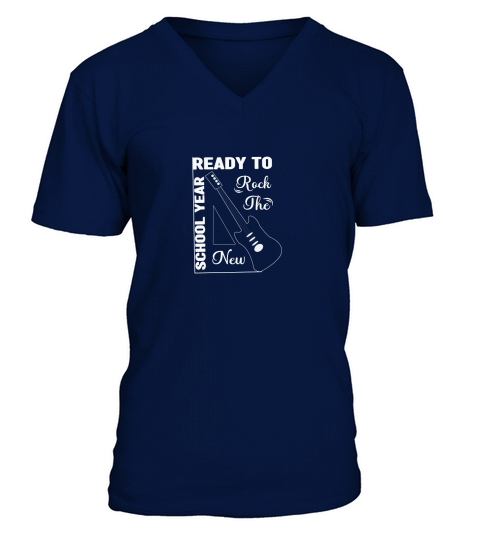 Black Ready To Rock The New School Year V-Neck T-shirt