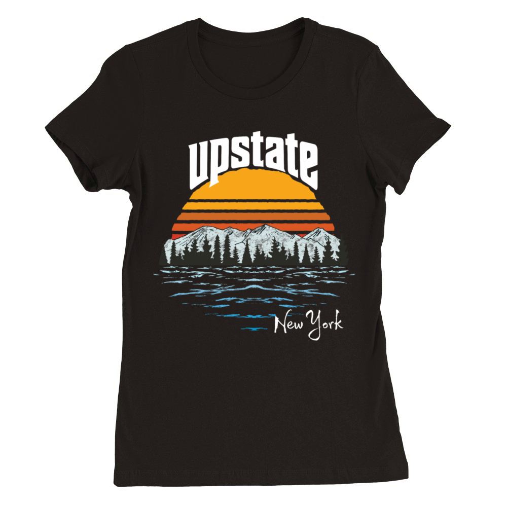 Vintage Upstate New York Mountains Premium Womens Crewneck T-shirt