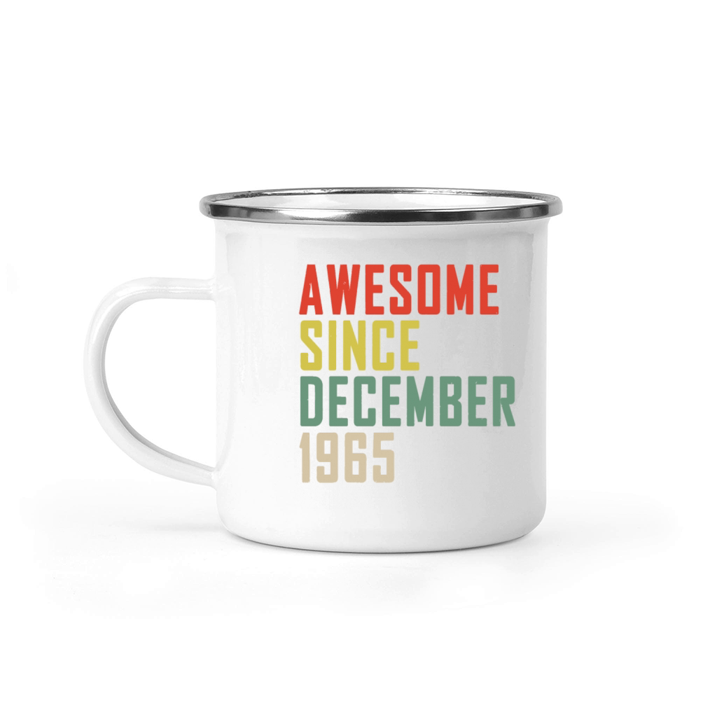 58th Birthday Awesome Since December 1965 Camping Mug