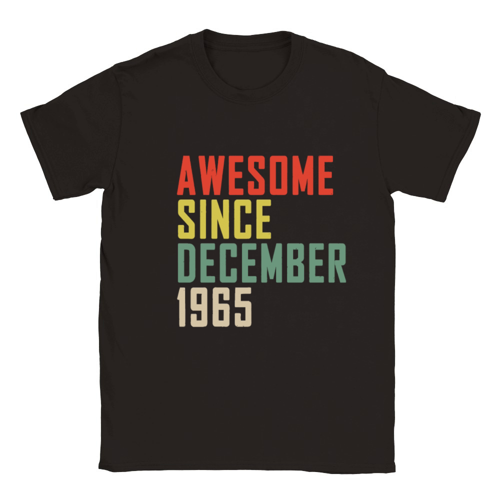 58th Birthday Awesome Since December 1965 Classic Kids Crewneck T-shirt