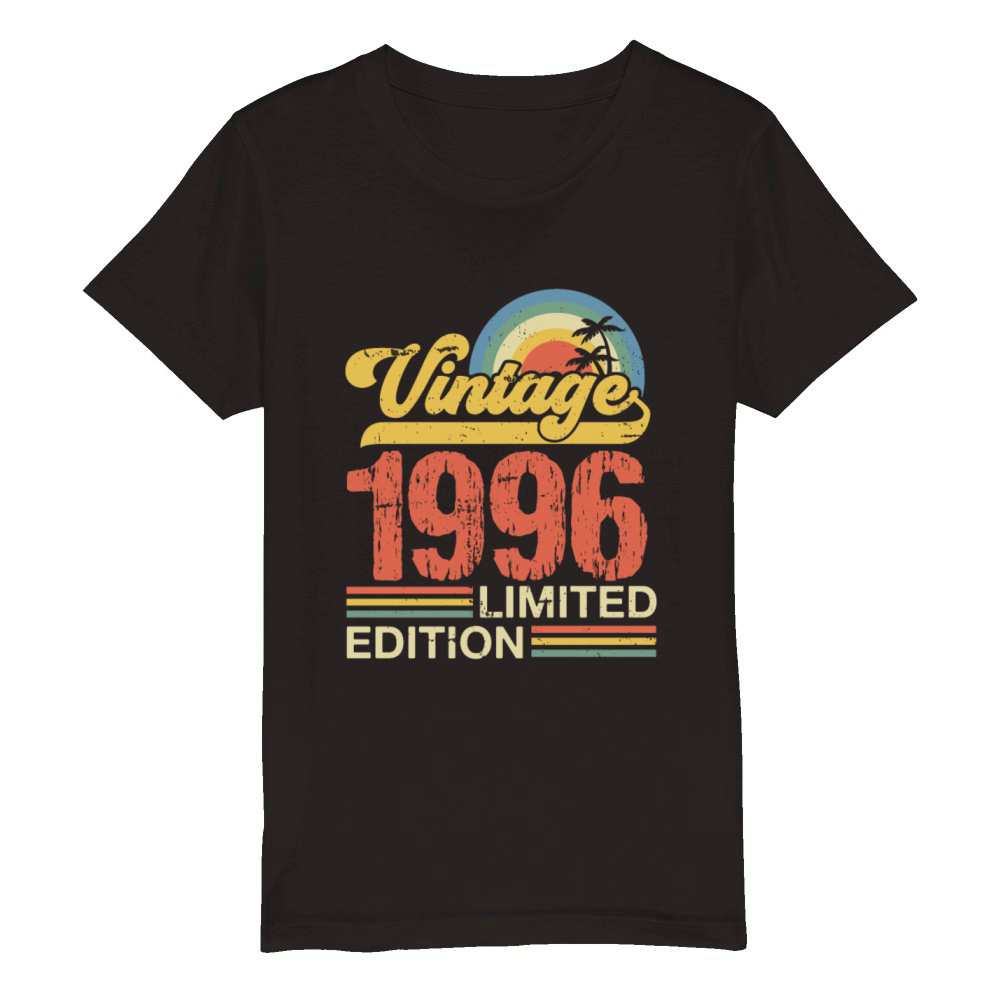 Retro Vintage 1996 Limited Edition Organic Kids Crewneck T-shirt