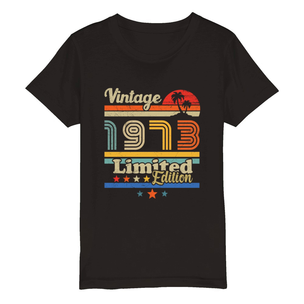 50th birthday december 1973 vintage 1973 Organic Kids Crewneck T-shirt