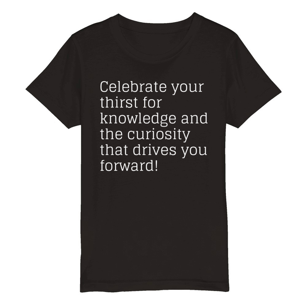 Celebrate your thirst for knowledge and the curios Organic Kids Crewneck T-shirt