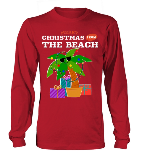 Merry Christmas From The Beach Design Long sleeved Unisex