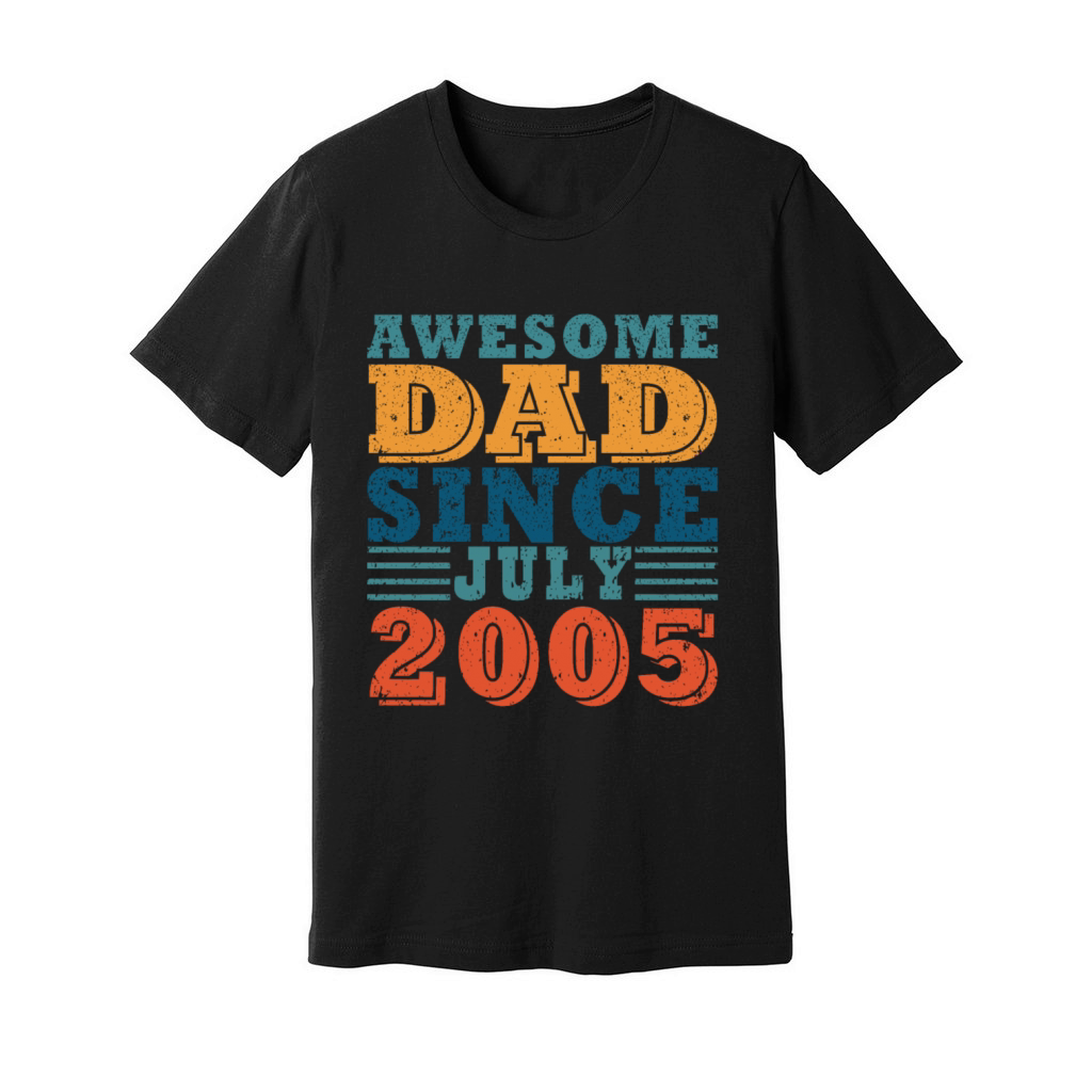 Father July 2005 vintage birthday dad saying 18 Unisex Jersey Tee