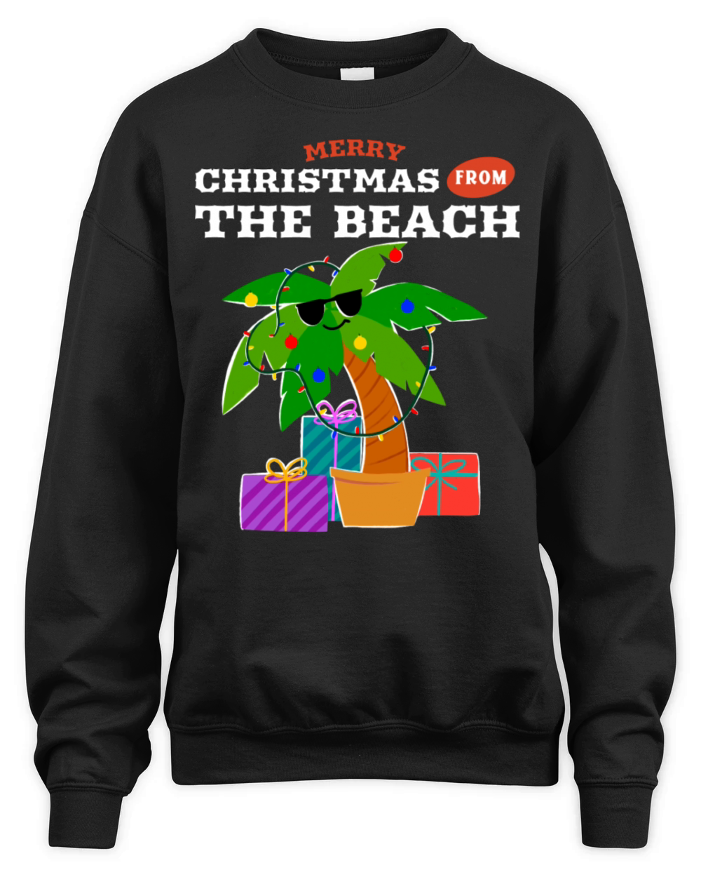 Merry Christmas From The Beach Design Unisex Premium Crewneck Sweatshirt
