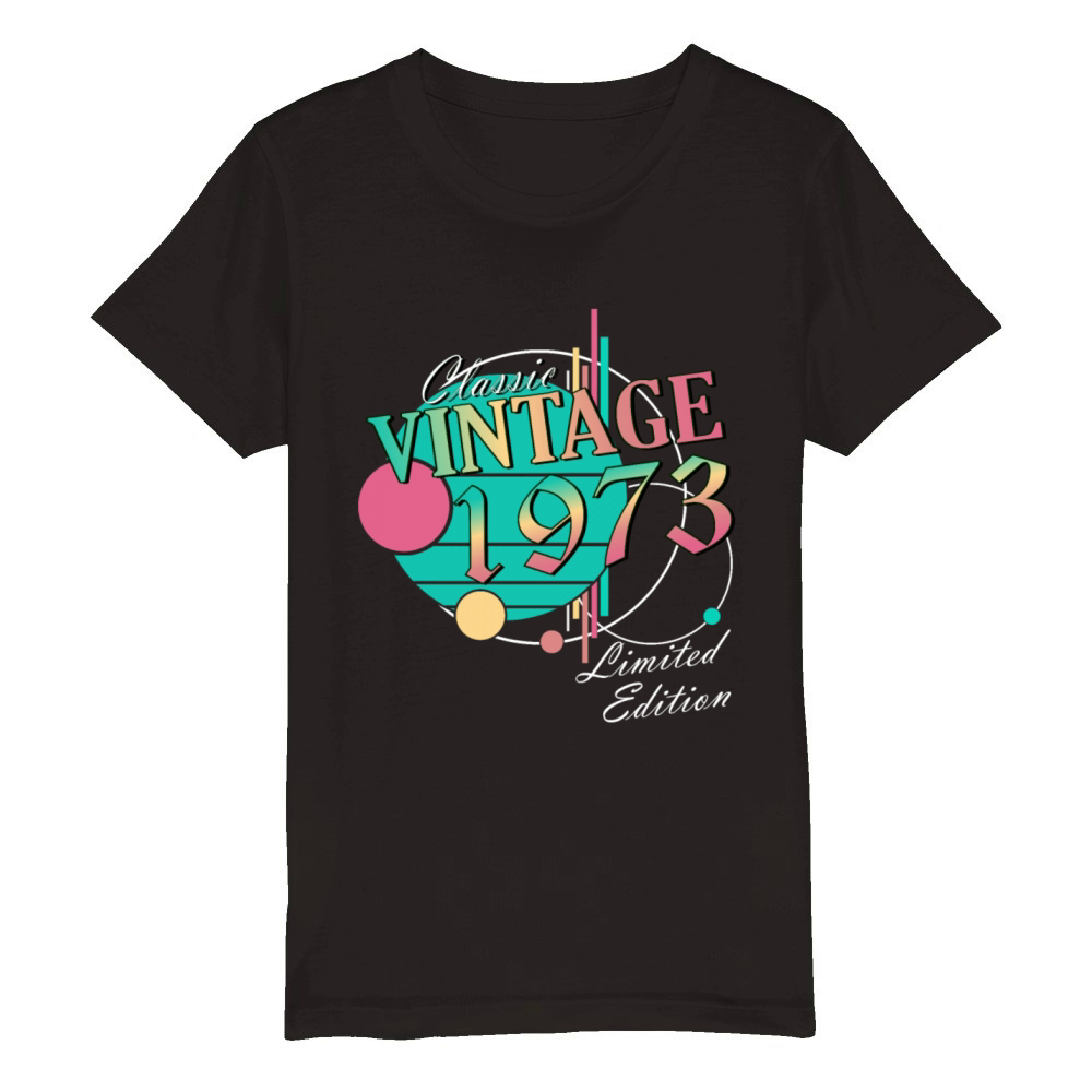 Vintage 1973 50th birthday shirt Organic Kids Crewneck T-shirt