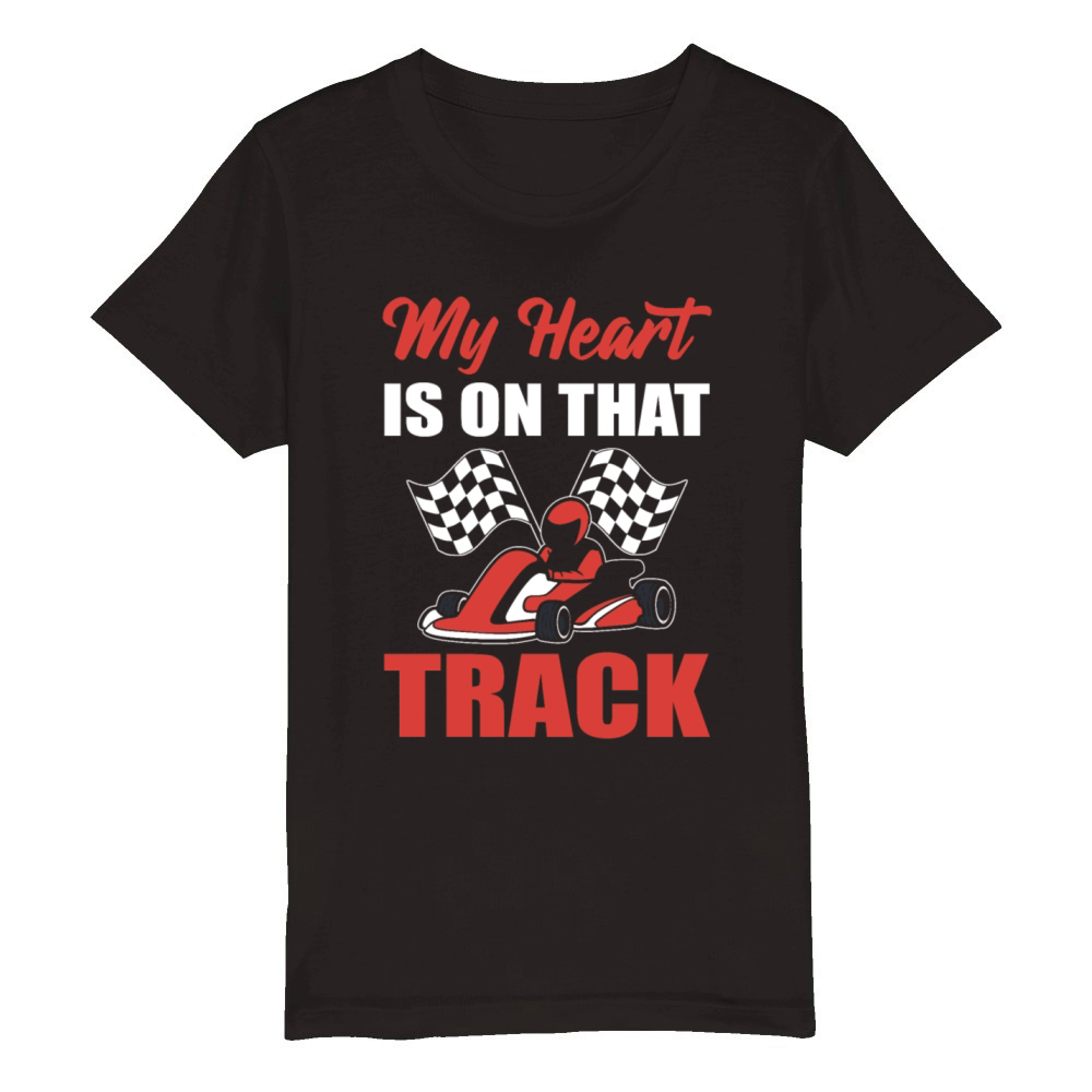 My Heart Is On That Track Driver Organic Kids Crewneck T-shirt