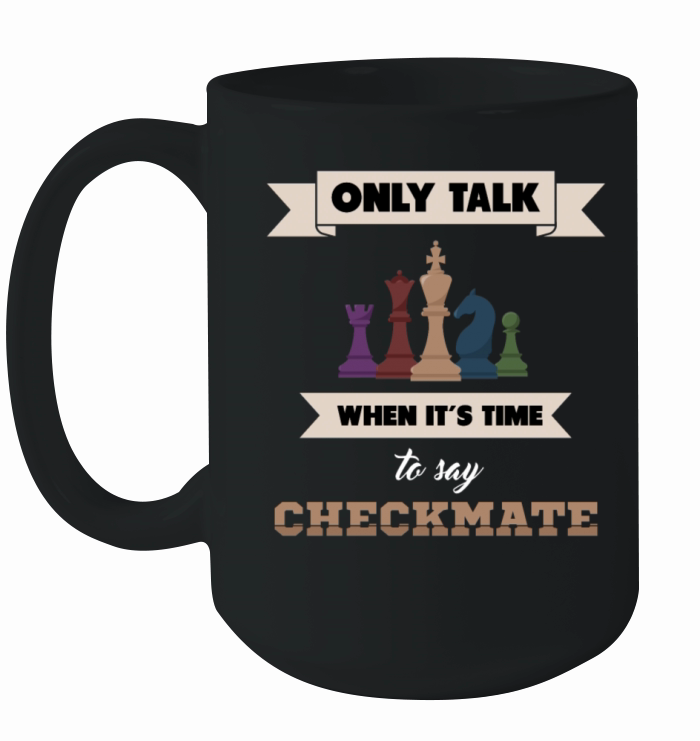 Checkmate Vintage Chess Lover Queen King Pawn Ceramic Mug