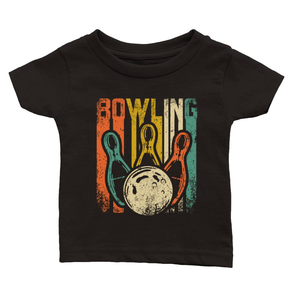 Cool Retro Vintage Bowling Design For Bowlers Classic Baby Crewneck T-shirt