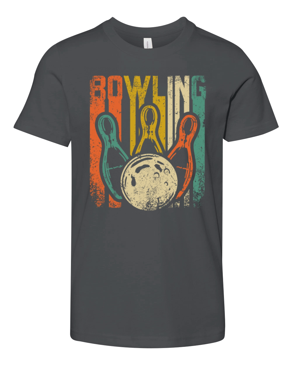 Cool Retro Vintage Bowling Design For Bowlers Youth Unisex Jersey Tee