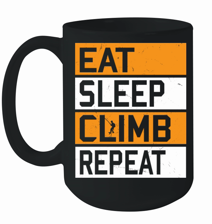 Eat Sleep Climb Repeat Sports Climber Gift Ceramic Mug