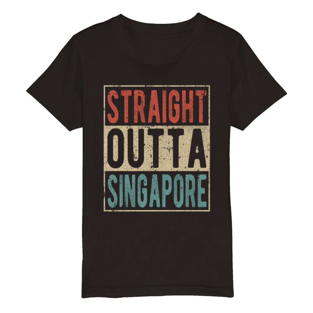 Straight outta Singapore Organic Kids Crewneck T-shirt