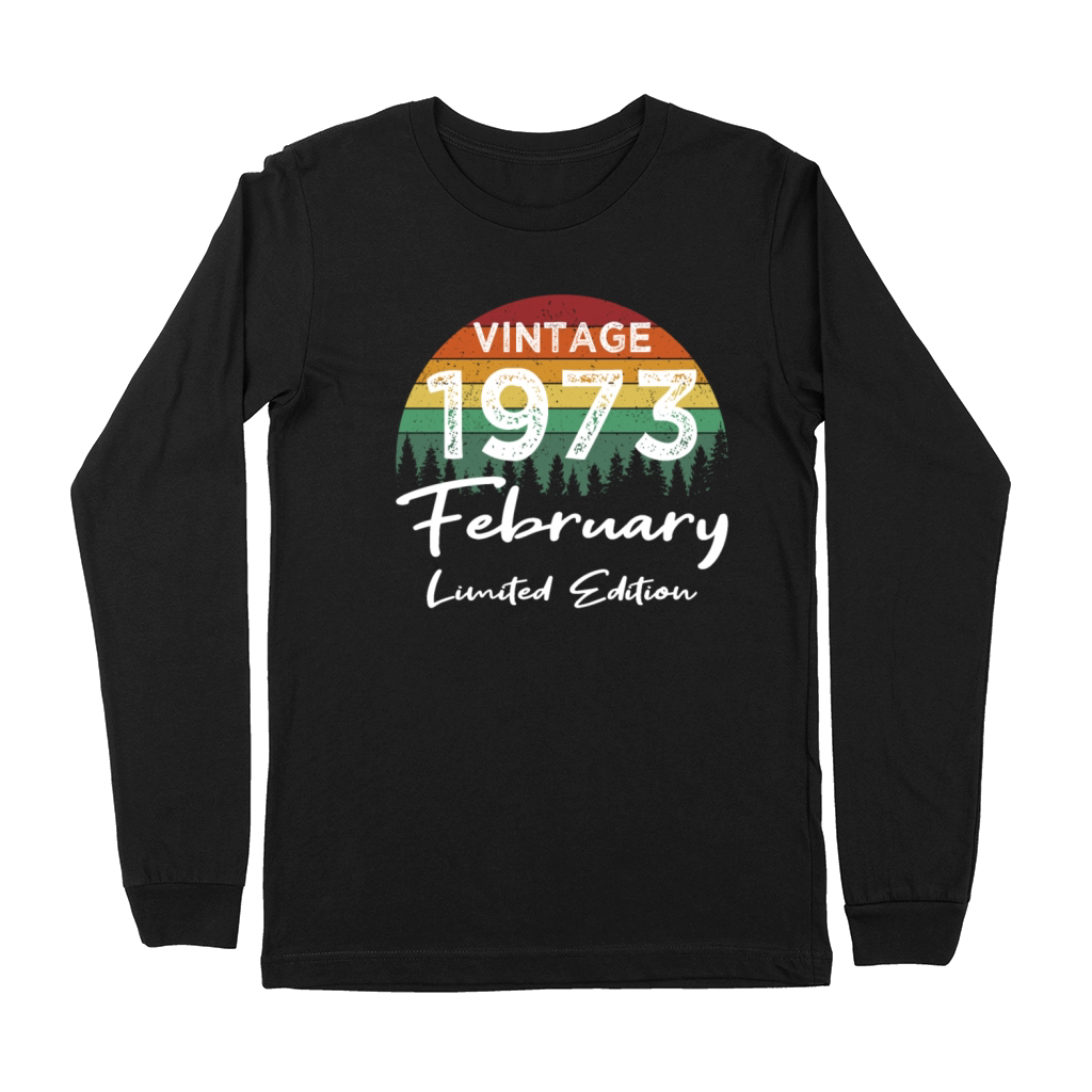 50th birthday february 1973 vintage 1973 Premium Long Sleeve