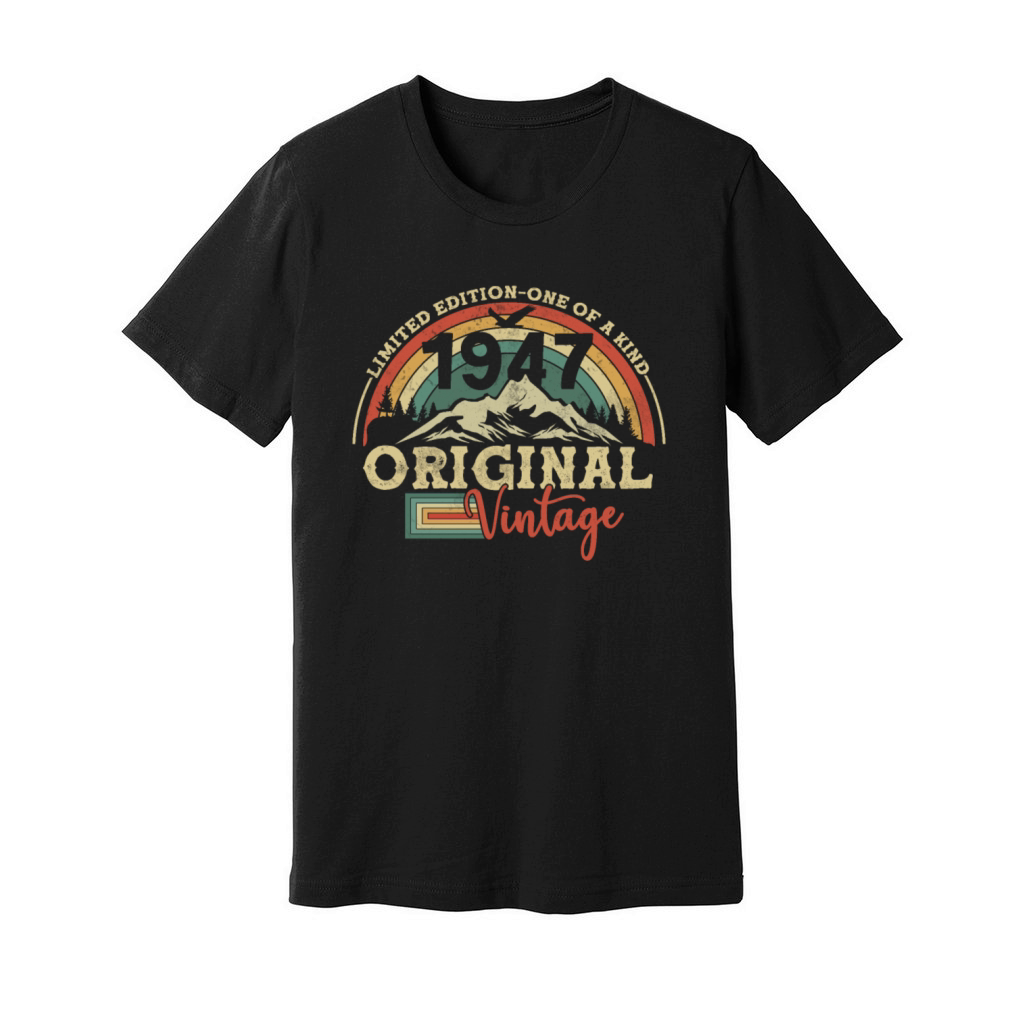 Vintage Retro 1947 Birthday Gift Unisex Jersey Tee