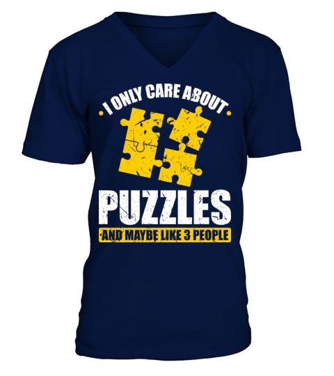 I Only Care About Puzzles V-Neck T-shirt