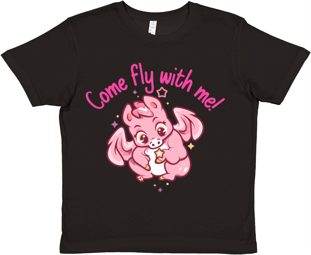 Come Fly With Me Design Premium Kids Crewneck T-shirt