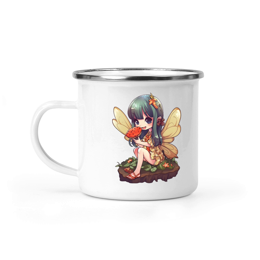 Kawaii Fairy Pizza Funny Food Retro Japonese Anime Camping Mug